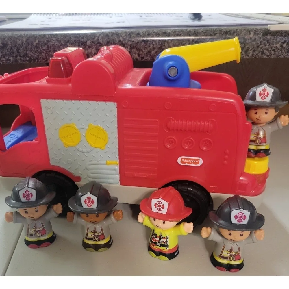 Fisher Price Little People Firetruck toys fireman figures lot